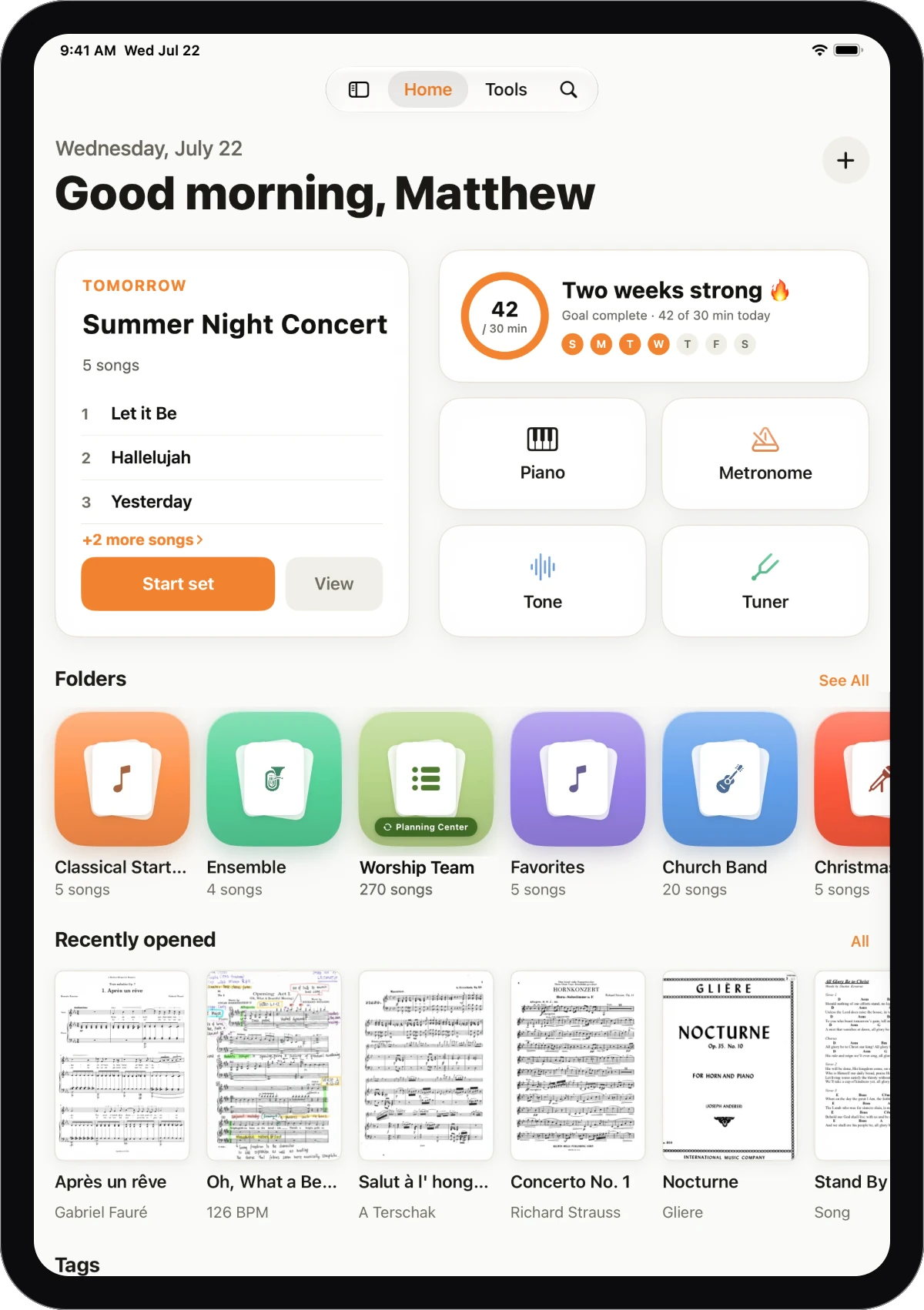 Folder Audios Music Folder: Sheet Music & Set List App for iPad & iPhone